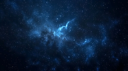 Mysterious nebula glows brightly among countless stars in the vast cosmic darkness.