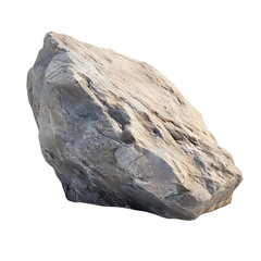 Large weathered boulder isolated on transparent background