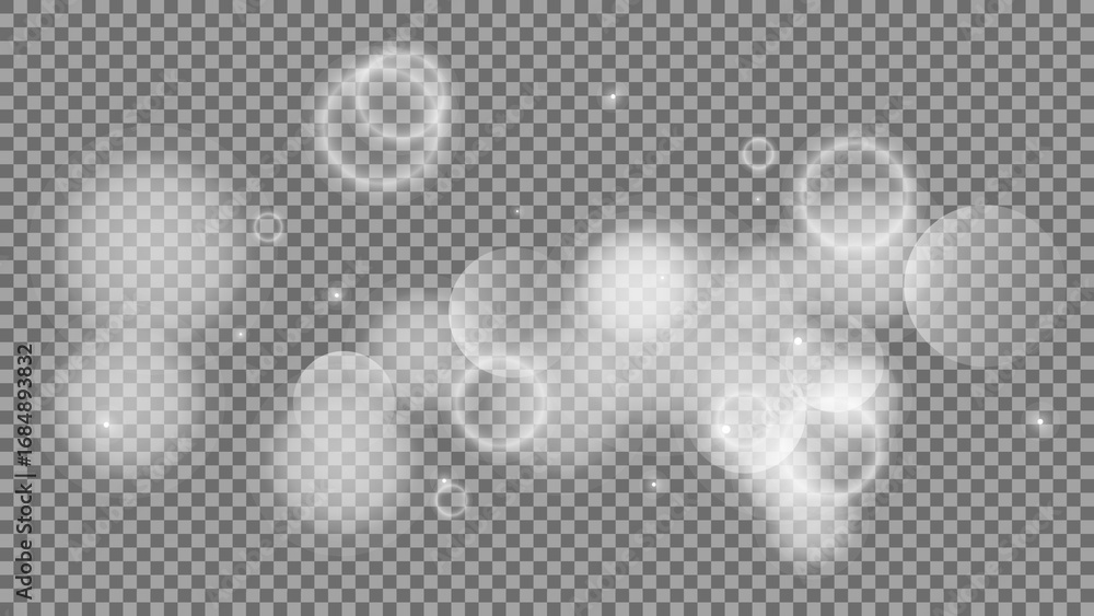 Poster bokeh circles on transparent background