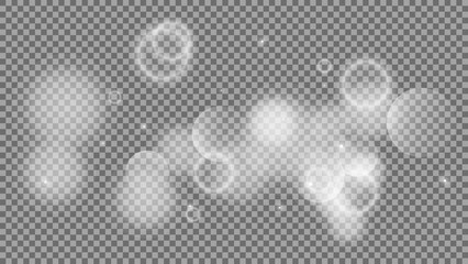 Bokeh circles on transparent background