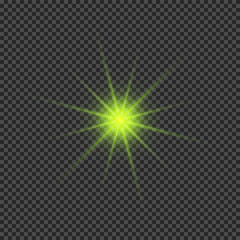Light effect of green lens flares