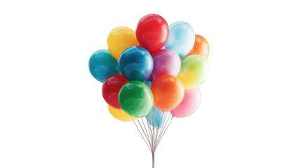 Colorful balloons clustered together