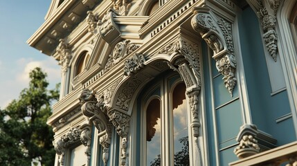 Obraz premium Victorian Architectural Detail: A Masterpiece of Ornamentation
