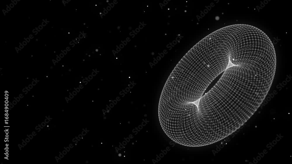 Aufkleber cyber network connection structure in the form of a torus. technology connect big data. science back