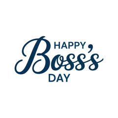 Boss’s Day greeting design with elegant cursive and bold sans-serif typography on white background for workplace appreciation