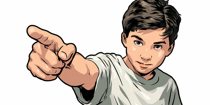 A person points a finger directly at the viewer creating a confrontational and engaging visual connection that demands attention and interaction