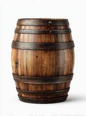 Wooden barrel, front view