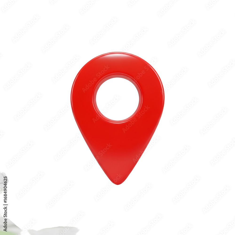 Fototapete red location pin icon isolated on black background for navigation and mapping applications