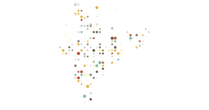 Flying Colors Creating Generative Illustration of India Map Shape