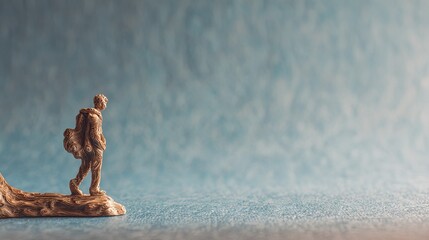 Miniature Traveler on Textured Surface