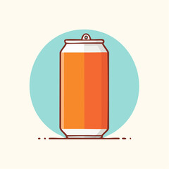 Icône vectorielle minimaliste d’une cannette de boisson sans étiquette