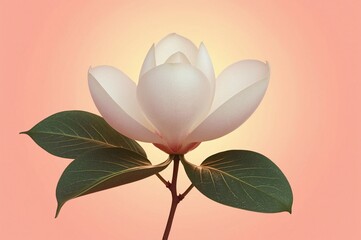 Soft-focus magnolia blossom, peach background