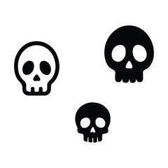 A stylized pirate skull with crossbones, a classic symbol of danger and horror, often used for Halloween or tattoo designs