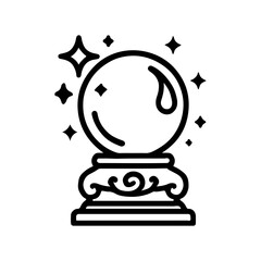 Mystical crystal ball glowing with magical energy, foretelling future events and insights.