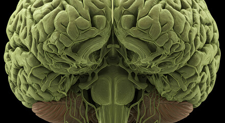 Fototapeta premium Detailed Human Brain Anatomy Intelligence and Neuroscience Concept