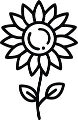 Vibrant sunflower illustration with detailed petals and leaves