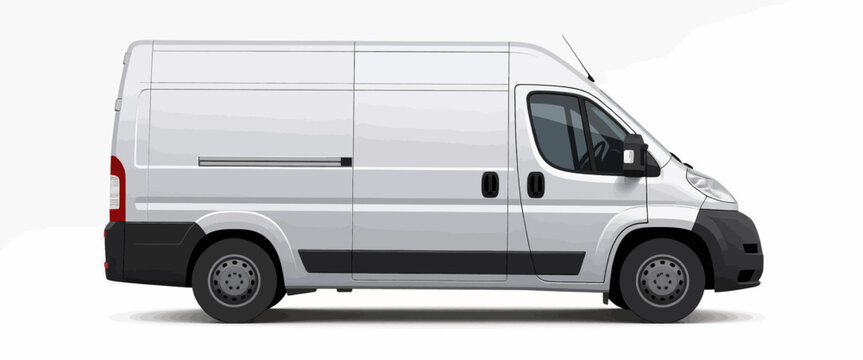 Modern Minimalist Van in Clean White Against Pure White Background