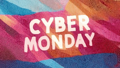 Cyber monday lettering celebrating online shopping deals
