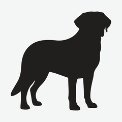 black silhouette of Labrador retriever dog breed