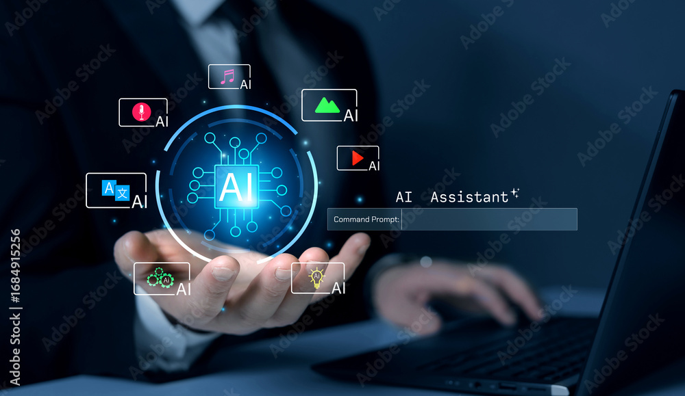 Fototapete ai assistant to help work,providing smart support, instant answers, task automation, and personalize