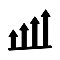 Growing bar graph indicates increasing success and positive business results