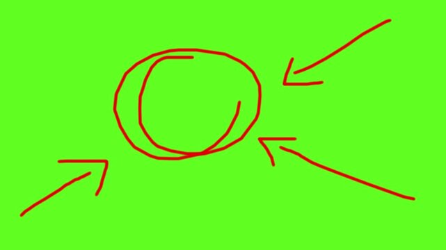 Red Highlight Circle and Arrow Marking Animation on Green Screen