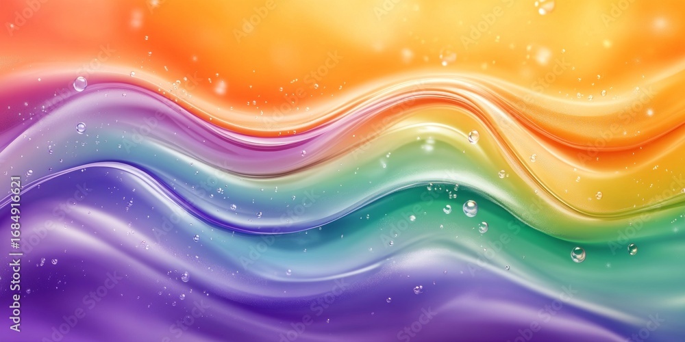 Poster vibrant abstract gradient design with flowing lines and soft luminescence in colorful patterns