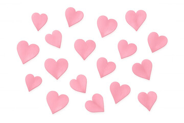 Pink hearts drifting against transparent backdrop, forming romantic pattern perfect for valentine-themed designs