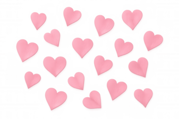 Pink hearts drifting against transparent backdrop, forming romantic pattern perfect for valentine-themed designs