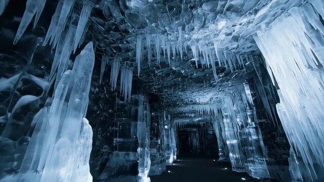 Journey Through an Ice Cave: Captivating Exploration of Frozen Formations and Subterranean Wonders
