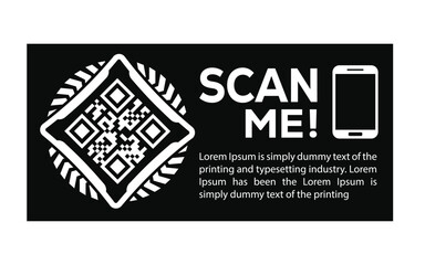 Scan QR code icon. Digital scanning qr code. QR code scan for smartphone. Scan Here text on top of the qr code