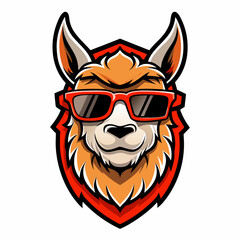 colorful illustration of a alpaca head mascot logo