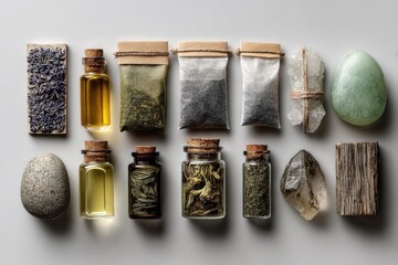 Flatlay of assorted natural items
