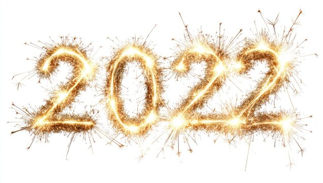 Sparklers form the year 2022