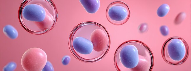 Abstract illustration of cells in petri dishes