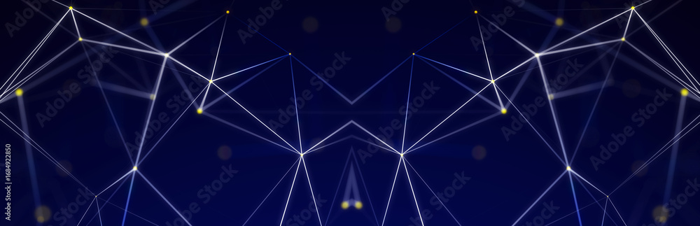 Poster polygonal background with dots and lines. network connection structure. science and technology. 3d