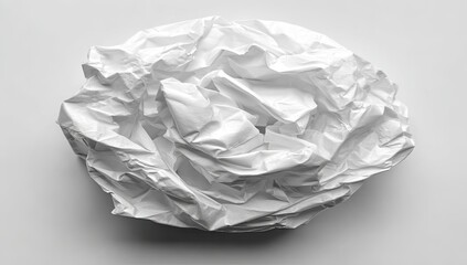 Naklejka premium Crumpled white paper orb