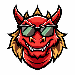 colorful illustration of a dragon head mascot logo