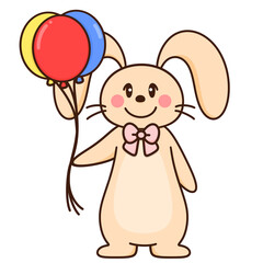 Cartoon rabbit and balloons 