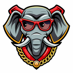 colorful illustration of an elephant head mascot logo