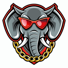 colorful illustration of an elephant head mascot logo