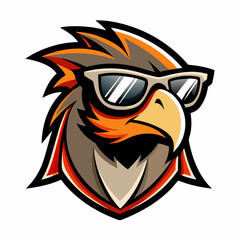 colorful illustration of a falcon head mascot logo