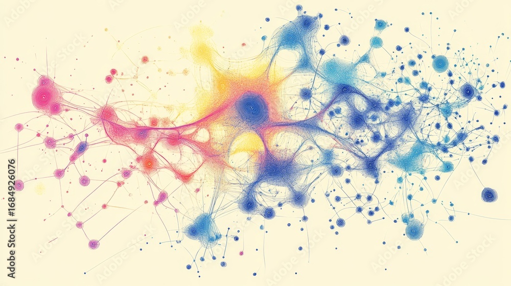 Poster visualizing machine learning algorithms an artistic representation of data processing in a digital e