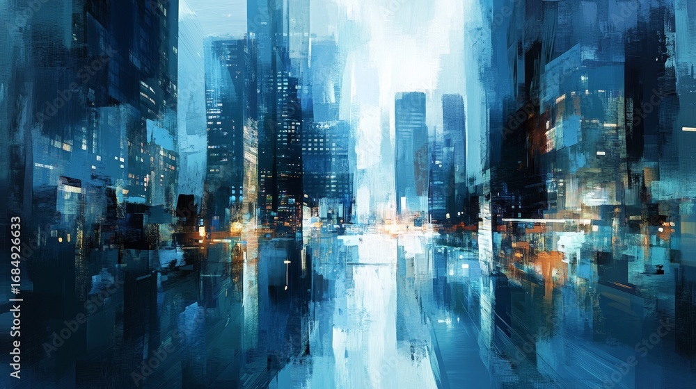 Aufkleber exploring abstract business concepts in a creative urban landscape a visual interpretation of innova