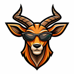 colorful illustration of a impala head mascot logo