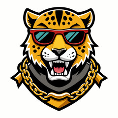 colorful illustration of a jaguar head mascot logo