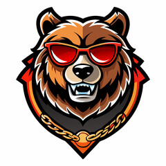 colorful illustration of a kodiak bear head mascot logo