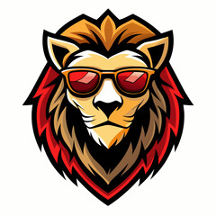 colorful illustration of a lion head mascot logo