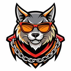 colorful illustration of a lynx head mascot logo