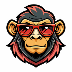 colorful illustration of a monkey head mascot logo